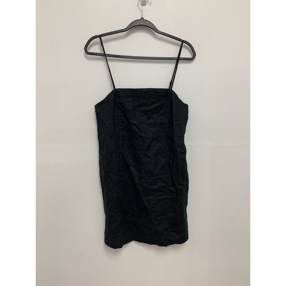 Madewell Goldie Mini Dress 100% Linen | Black | Women Size 4